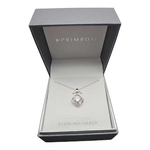 Sterling silver diamond necklace - Picture 2 of 6